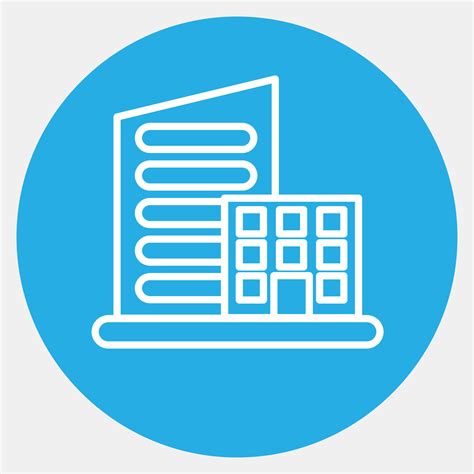 Icon Office Building Elements Icons In Blue Round Style Good For