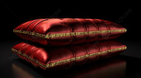 Luxurious Vip Concept Red Pillow Enclosed By Golden Barriers In D