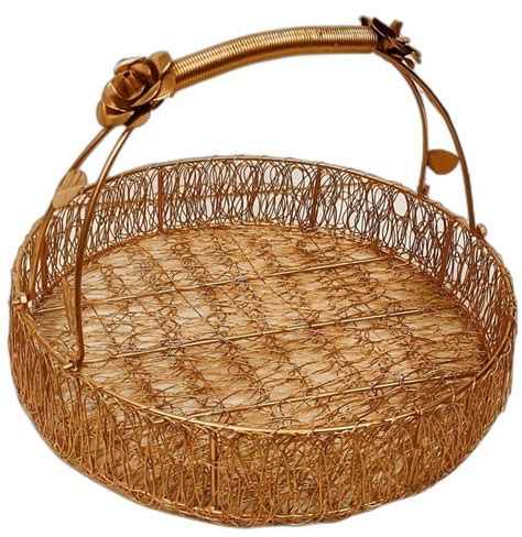 Golden Round Iron Hamper Basket At Rs 285 Piece In Moradabad ID