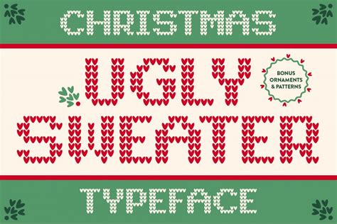 Ugly Sweater Christmas Font And Vector Patterns - Design Cuts