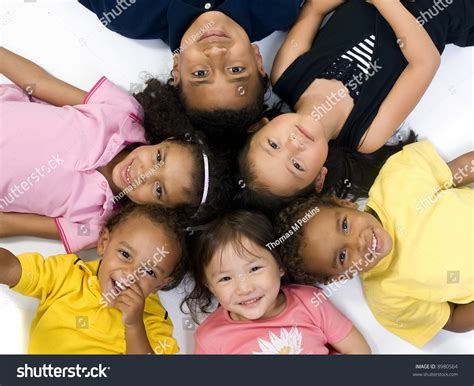 A Group Of Children Of Various Ethnic Backgrounds. Diversity Stock