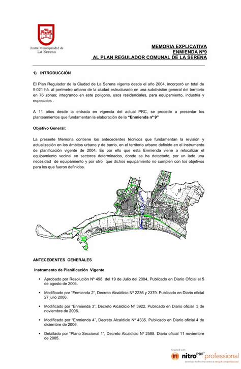 PDF Respu ENMIENDA N9 AL PLAN REGULADOR COMUNAL DE LA Transparencia