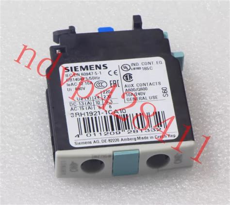 1 STCK SIEMENS 3RH1921 1CA10 Hilfskontakt 10A 240V EUR 28 23 PicClick DE