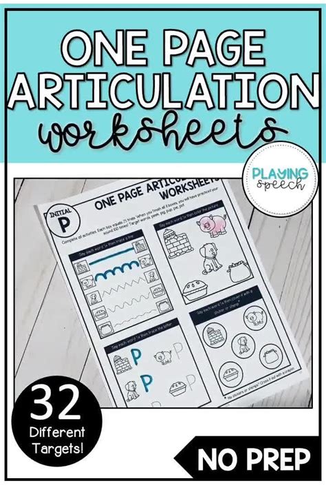 No Prep Articulation Worksheets For Speech Therapy Homework Artofit