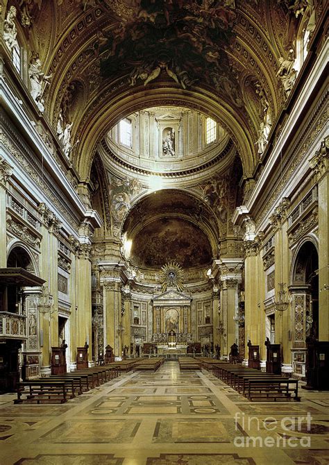 Interior View Of The Chiesa Del Gesu Built 1568 75 Painting By Jacopo