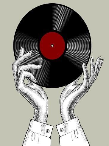 'Woman's Hands with a Gramophone Record' Art Print - maystra | Art.com ...