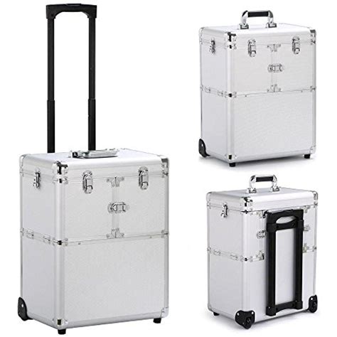 Yaheetech Aluminum Rolling Makeup Case Cosmetic Train Box Trolley W