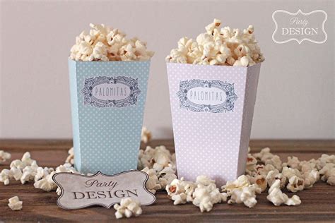 Cajas Palomitas Vol Imprimibles Gratis Party Design Plantilla