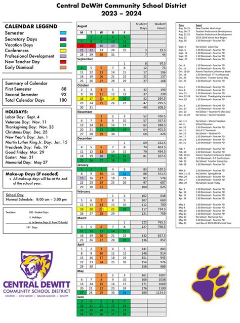 Dewitt Schools Calendar Prue Ursala