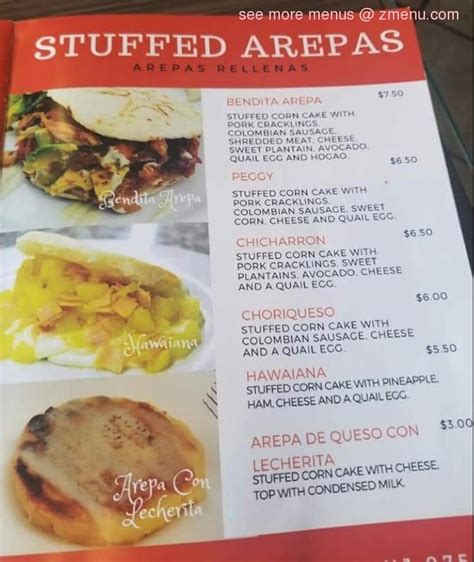 Menu At Bendita Arepa Restaurant Paterson