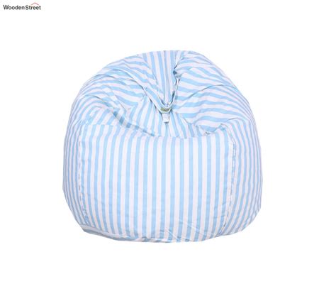 Buy White and Light Blue Striped Organic Cotton Bean Bag Cover at 47% ...