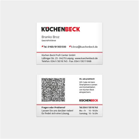 Visitenkarte für Küchenbeck lauter design