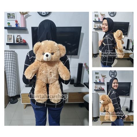 Jual Tas Boneka Teddy Bear Beruang Bulu Halus Ransel Boneka Lucu