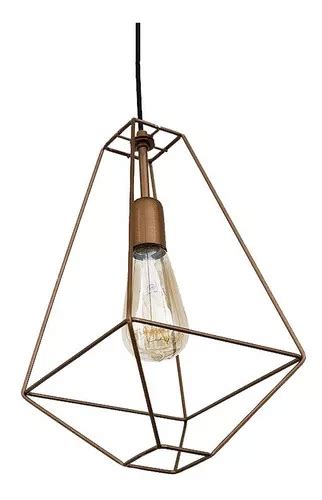 Lustre Pendente Aramado Diamante Grande Cobre Sala Quarto MercadoLivre