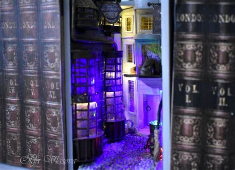 Harry Potter Diagon Alley Bookshelf Art Book Nook Miniature Etsy