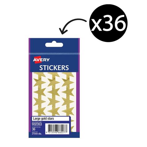 Avery Gold Star Stickers 21mm diameter 36 Labels | Winc