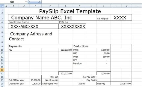 Payslip Template South Africa Free Download | HQ Printable Documents