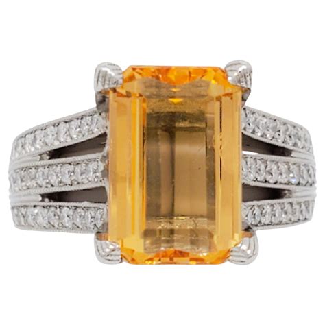 Imperial Topaz Diamond Gold Cocktail Ring For Sale At 1stDibs