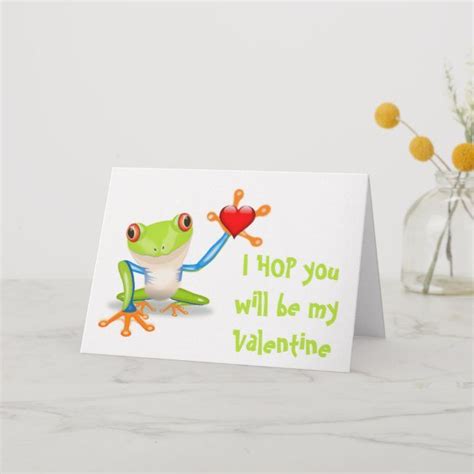 Cute Frog Valentines Day Funny Pun Holiday Card Zazzle Valentines