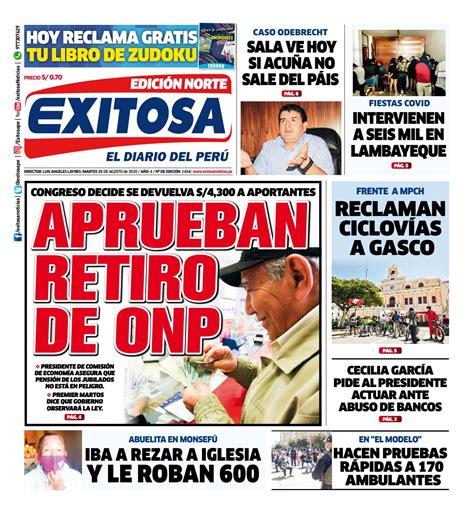 Diario Exitosa Norte Martes 25 De Agosto De 2020 By Diario Exitosa