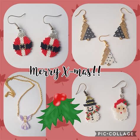 Christmas Beaded Earrings Kerst Oorbellen Oorbellen Handgemaakt