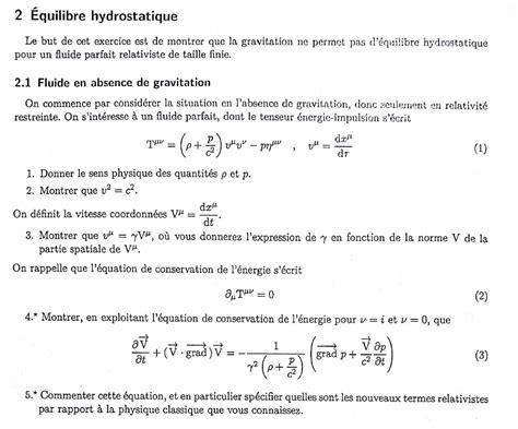 Exercice Tenseur énergie impulsion