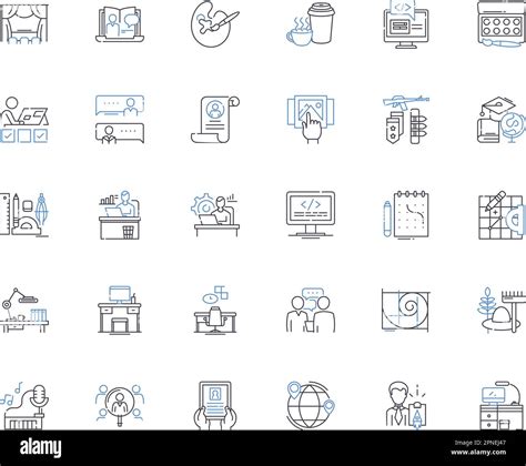 Outsourcing Line Icons Collection Cost Effective Efficiency