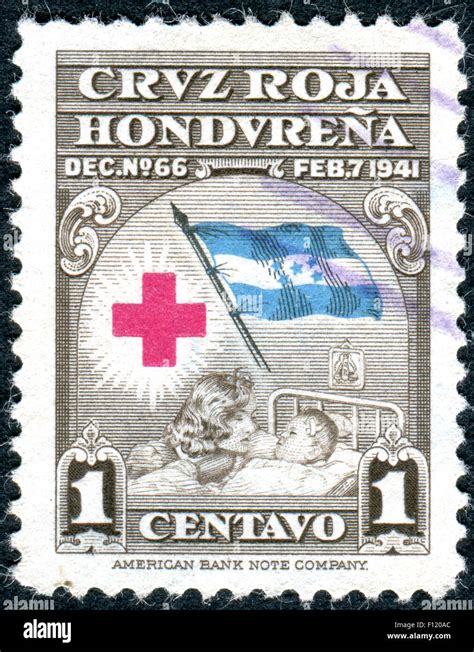 Honduras Circa Postage Stamp Printed In Honduras Shows Red