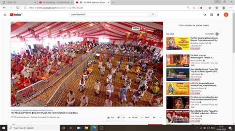 Ayodhya Ram Mandir Bhoomi Pooja Live Pm Narendra Modi Youtube