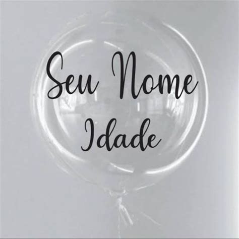 Bal O Bubble Personalizado Vinil Adesivo Personalize Seu Nome Idade