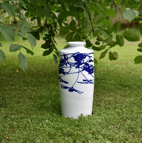 Porcelain Vase Extra Large Cobalt Blue Vase White And Blue Etsy