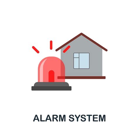 Icono Plano Del Sistema De Alarma Signo De Color De La Colecci N De