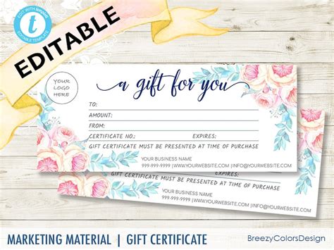 T Certificate Template Printable Editable Thank You Etsy