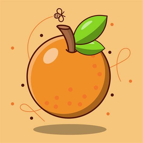 Fruta Fresca De Naranja De Dibujos Animados Lindo Vector En