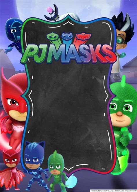 Free Pj Masks Birthday Invitation Templates In Pj Masks Birthday