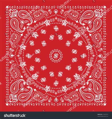 Bandana Design Red White Stock Vector (Royalty Free) 77643415 ...