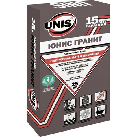 Плиточный клей Юнис Гранит 25 кг — Уровшана