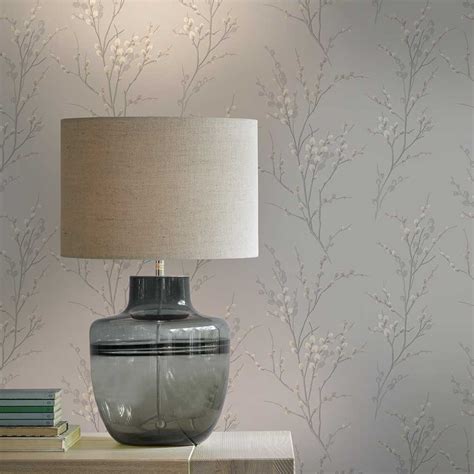 Pussy Willow By Laura Ashley Dove Grey Wallpaper Wallpaper Direct