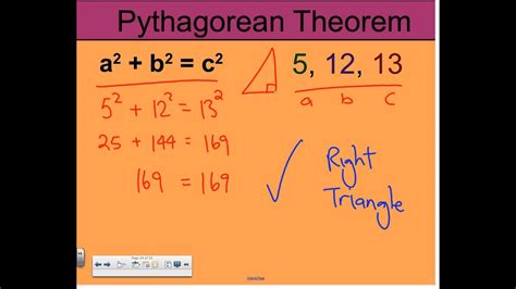 Chapter 5 Lesson 5 The Pythagorean Theorem Example 3 Youtube