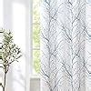 Amazon Fmfunctex Blue White Sliding Glass Door Curtain Inches