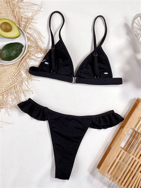 Shein bikini triángulo con tanga Vezia