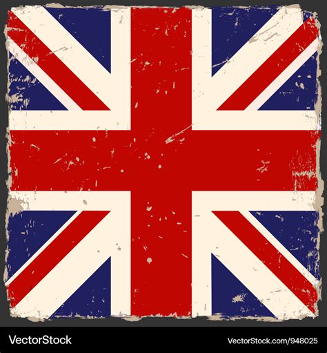 Grunge British Flag Royalty Free Vector Image Vectorstock