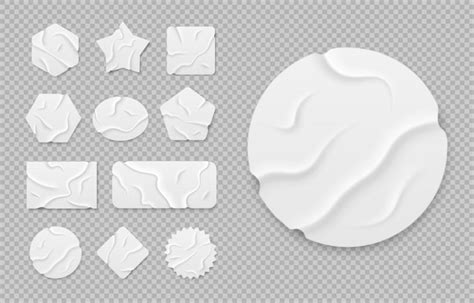 흰색 기하학적 모양 접착 테이프 찢어진 가장자리가 있는 마스킹 테이프 조각 현실적인 스타일 프리미엄 벡터
