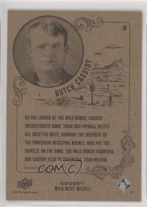 Upper Deck Goudey Wild West Weekly Green Butch Cassidy D Ebay