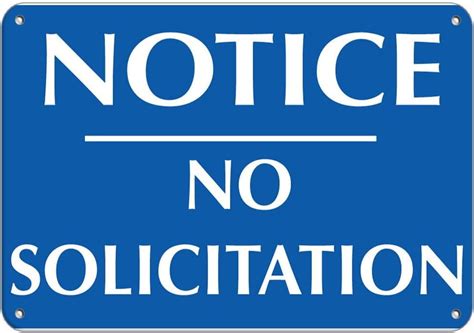 Notice No Solicitation Security Sign Safety Signs Warning Sign 8x12