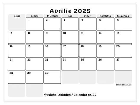 Calendar Nr Aprilie Eficien Michel Zbinden Ro