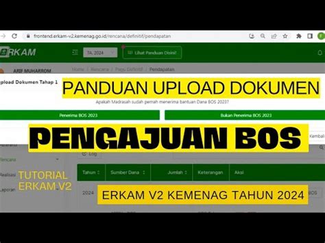 PANDUAN CARA UPLOAD DOKUMEN PENGAJUAN BOS MADRASAH TAHUN 2024 DI