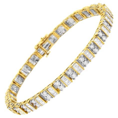 1 00 Carat Diamond Tennis Bracelet With 14k Yellow Gold Rope Chain F G