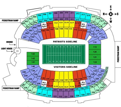 Gillette Stadium NFL Seating Chart | ... Gillette Stadium Boston ...