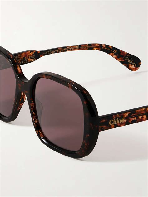 ChloÉ Eyewear Gayia Oversized Square Frame Tortoiseshell Recycled Acetate Sunglasses Net A Porter